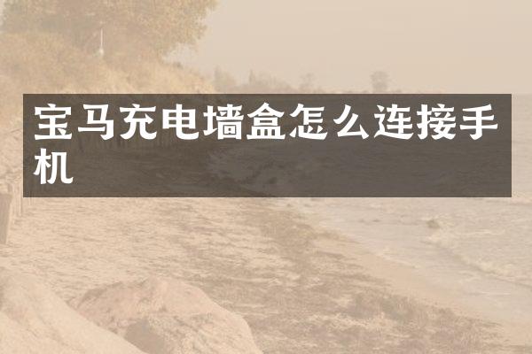 宝马充电墙盒怎么连接手机
