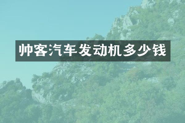帅客汽车发动机多少钱