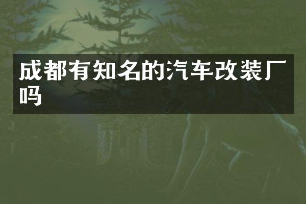 成都有知名的汽车改装厂吗
