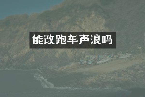能改跑车声浪吗