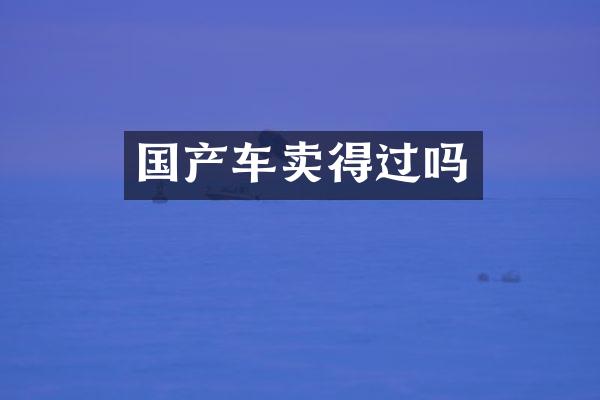 国产车卖得过吗