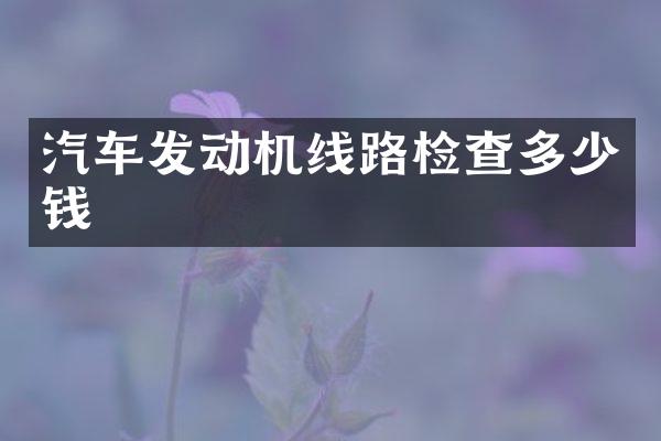 汽车发动机线路检查多少钱