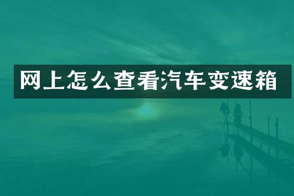 网上怎么查看汽车变速箱