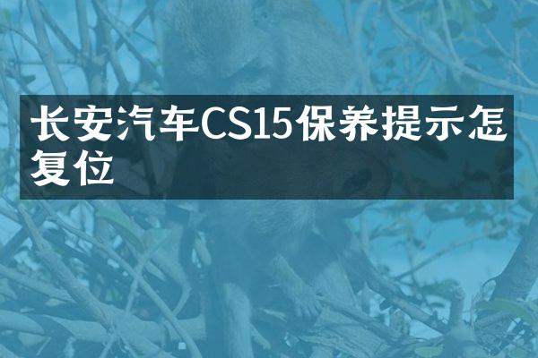 长安汽车CS15保养提示怎么复位