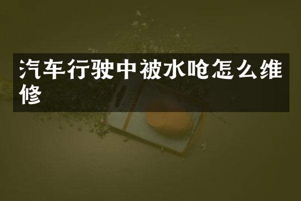 汽车行驶中被水呛怎么维修