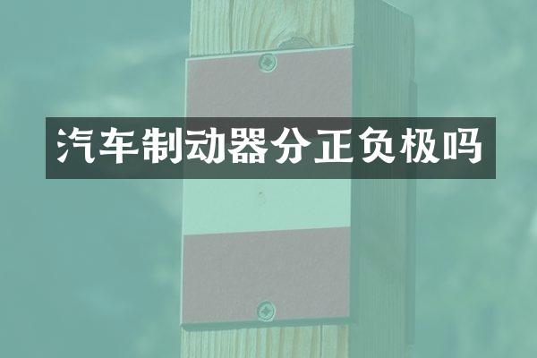 汽车制动器分正负极吗