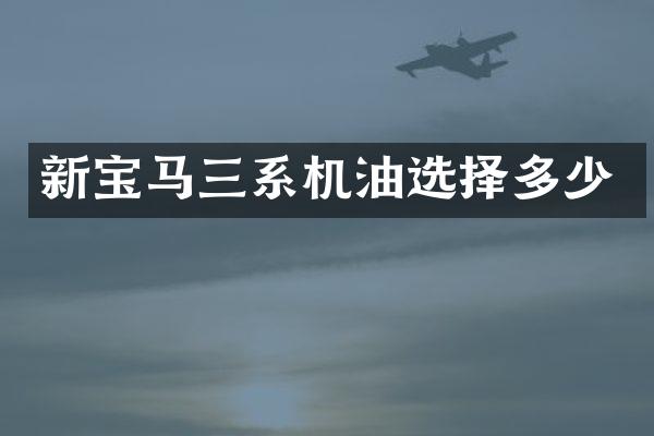 新宝马三系机油选择多少