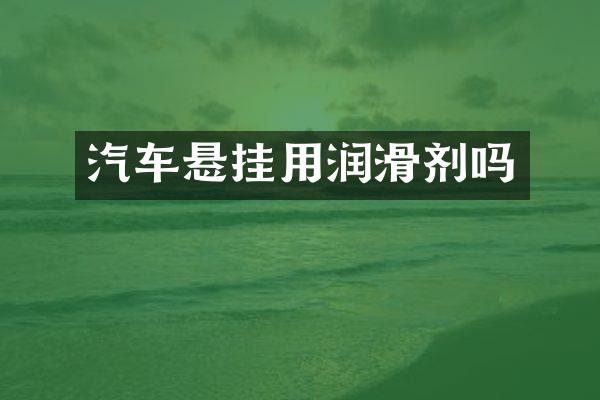 汽车悬挂用润滑剂吗