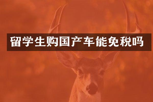 留学生购国产车能免税吗