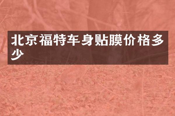 北京福特车身贴膜价格多少