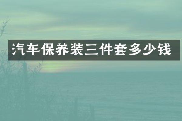 汽车保养装三件套多少钱