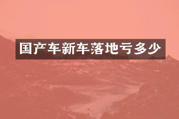 国产车新车落地亏多少
