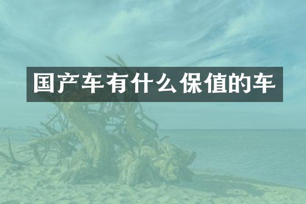 国产车有什么保值的车