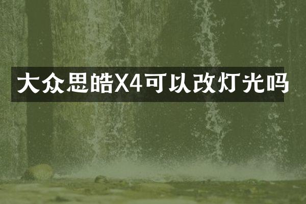 大众思皓X4可以改灯光吗
