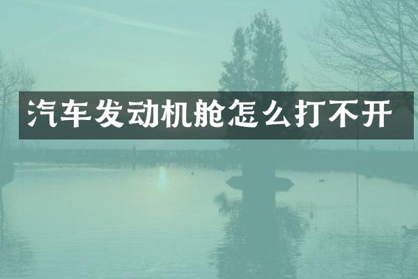 汽车发动机舱怎么打不开