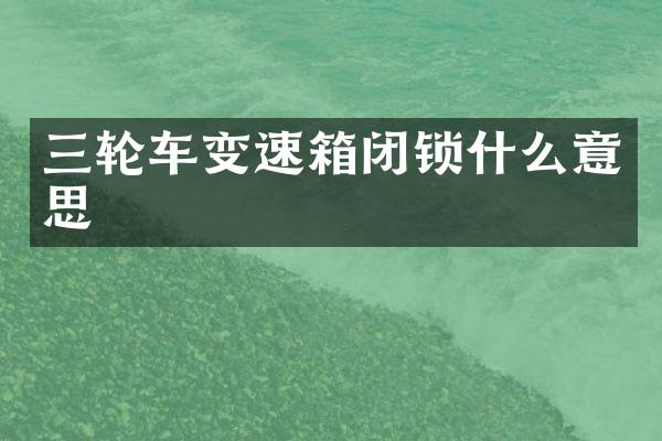 三轮车变速箱闭锁什么意思