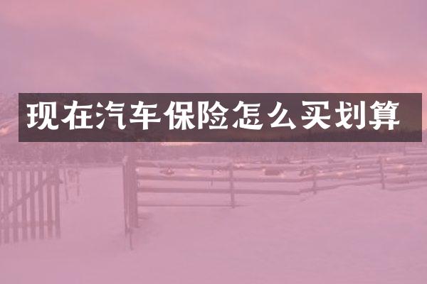 现在汽车保险怎么买划算