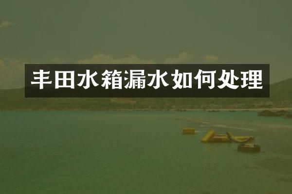 丰田水箱漏水如何处理