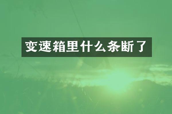 变速箱里什么条断了