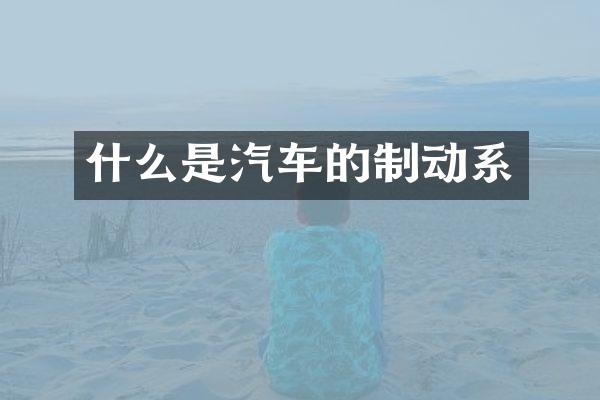 什么是汽车的制动系