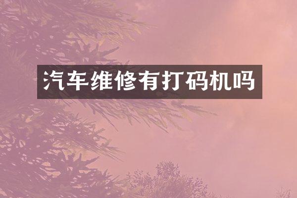 汽车维修有打码机吗