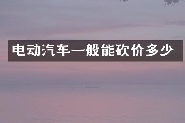 电动汽车一般能砍价多少