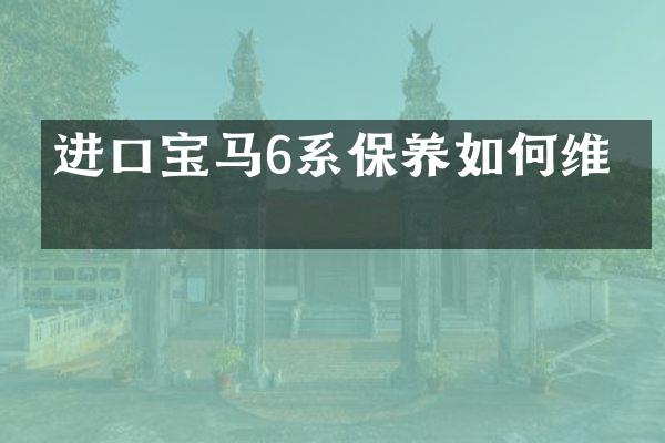 进口宝马6系保养如修