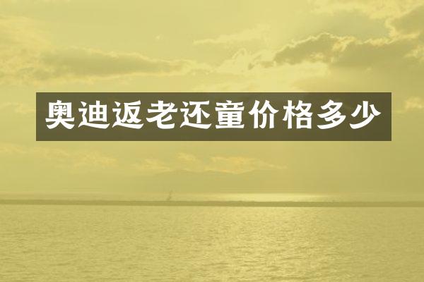 奥迪返老还童价格多少