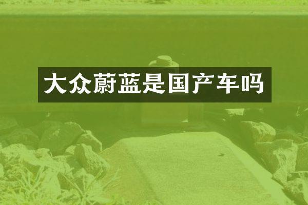 大众蔚蓝是国产车吗