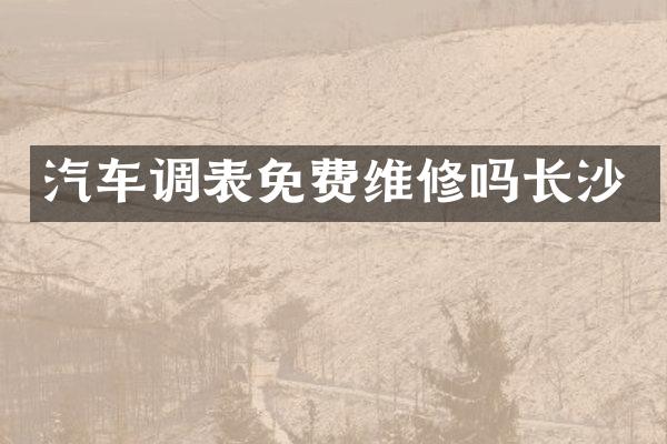 汽车调表免费维修吗长沙