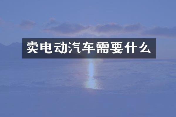 卖电动汽车需要什么