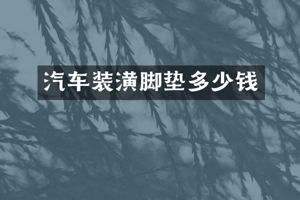 汽车装潢脚垫多少钱