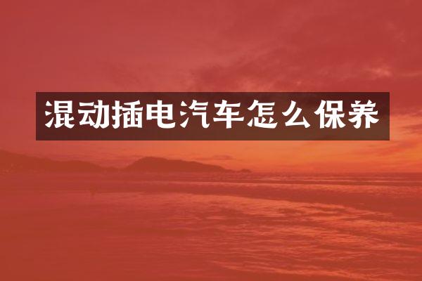 混动插电汽车怎么保养