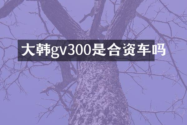 大韩gv300是合资车吗