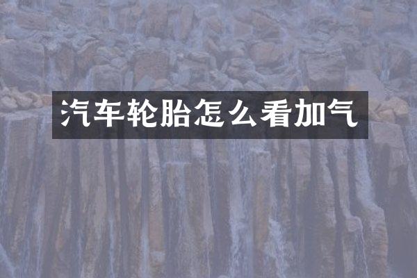 汽车轮胎怎么看加气