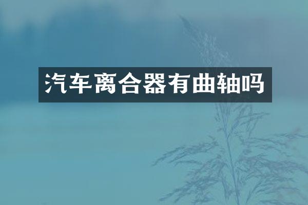 汽车离合器有曲轴吗