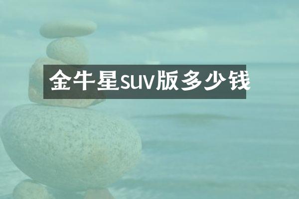 金牛星suv版多少钱