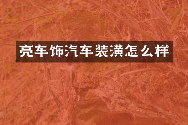 亮车饰汽车装潢怎么样