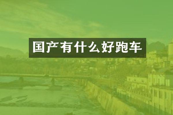 国产有什么好跑车