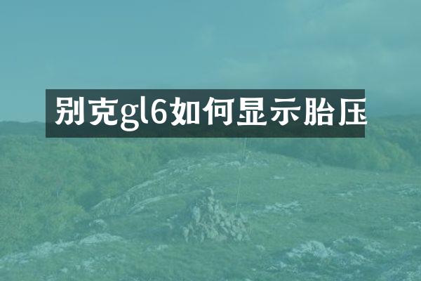 别克gl6如何显示胎压