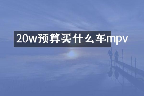 20w预算车mpv