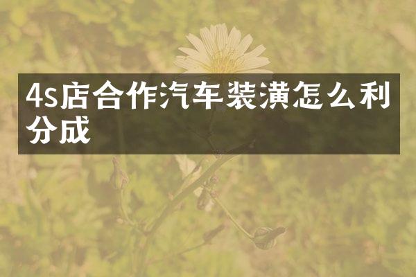 4s店合作汽车装潢怎么利润分成