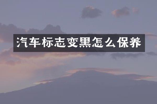 汽车标志变黑怎么保养