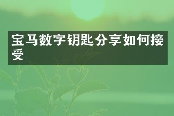 宝马数字钥匙分享如何接受