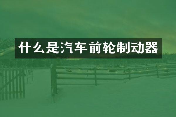什么是汽车前轮制动器