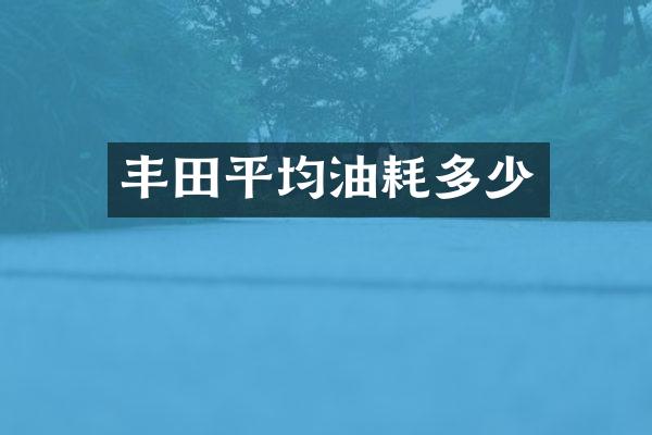 丰田平均油耗多少
