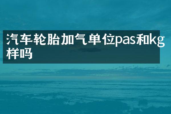 汽车轮胎加气单位pas和kg一样吗