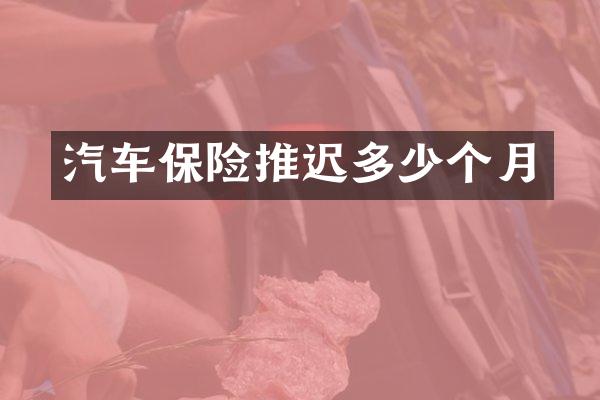 汽车保险推迟多少个月