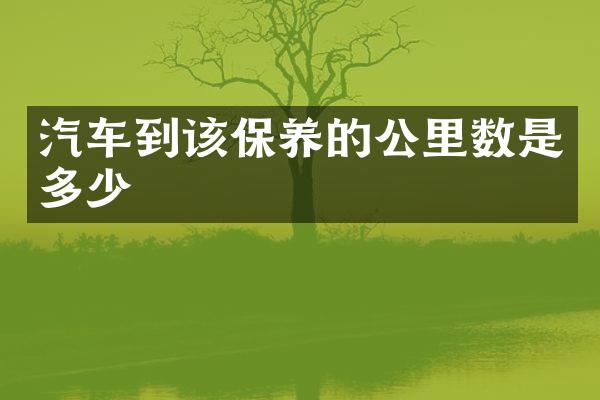 汽车到该保养的公里数是多少
