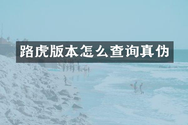 路虎版本怎么查询真伪